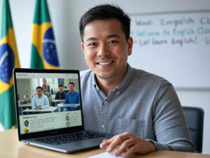 Aula de inglês online ao vivo no Brasil