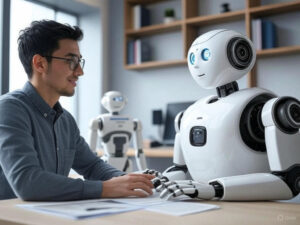 Professor ensinando inglês online para melhorar fluência
